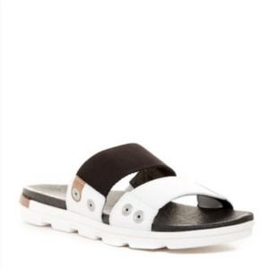 Sorel White Torpeda Slide Sandals NL 2237-100 EUC